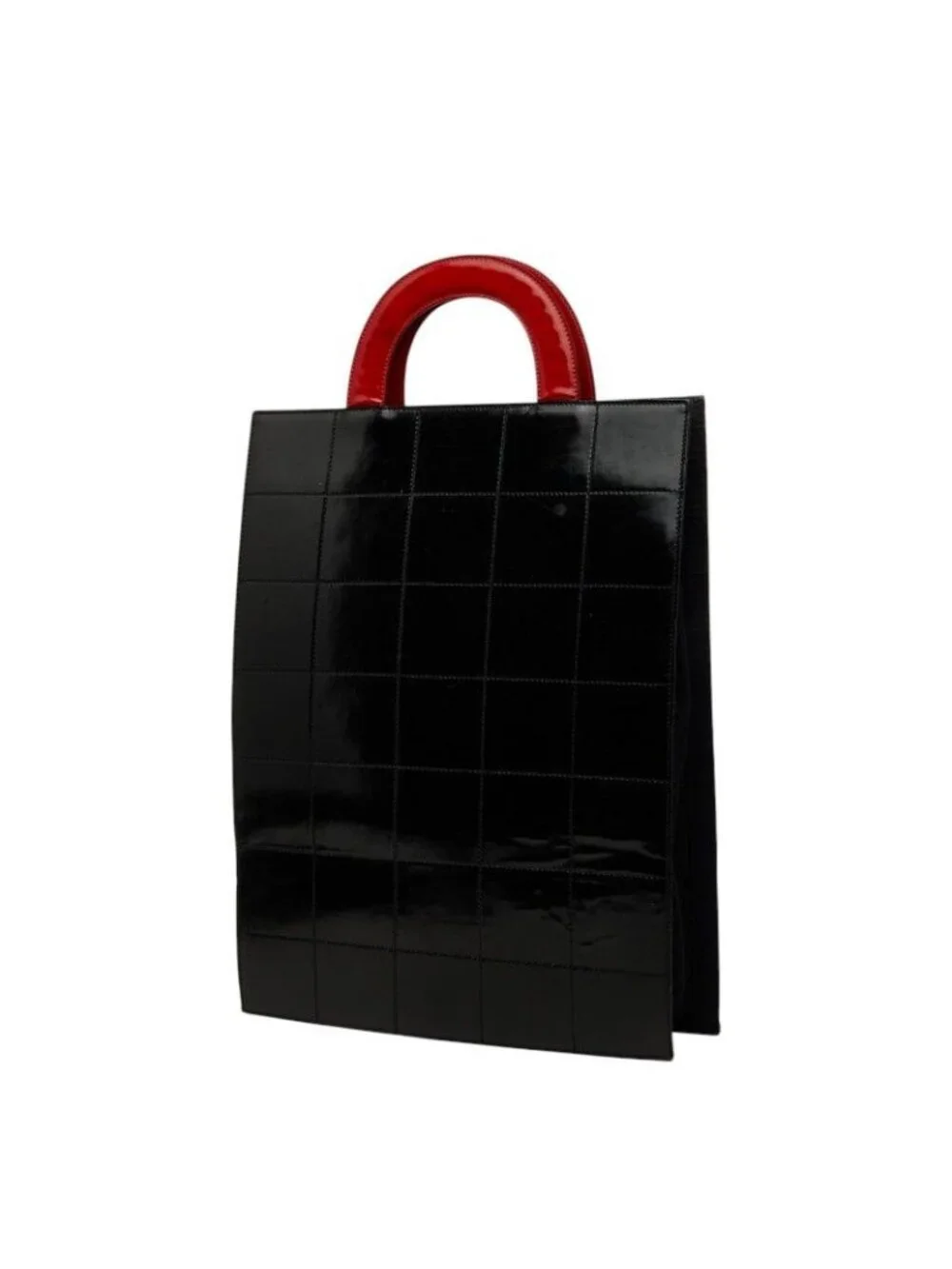 Chanel Coco Mademoiselle Tote Red White Black Enamel Leather - Picture 2 of 10